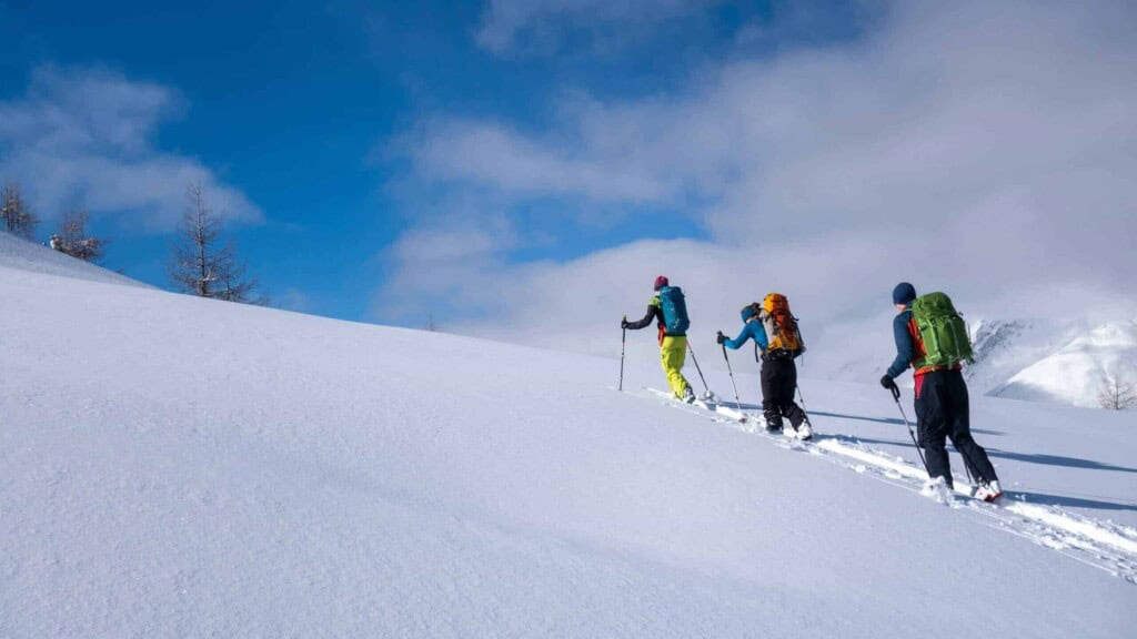 Lonely ascent Ski Tour Davos