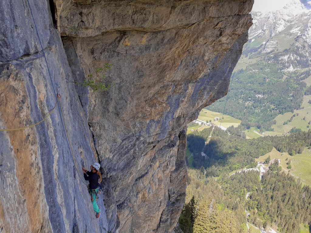 Climbing at Blau Chäfer in Melchsee Frutt