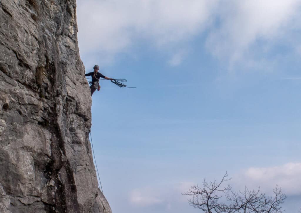 Abseiling at the climbing garden