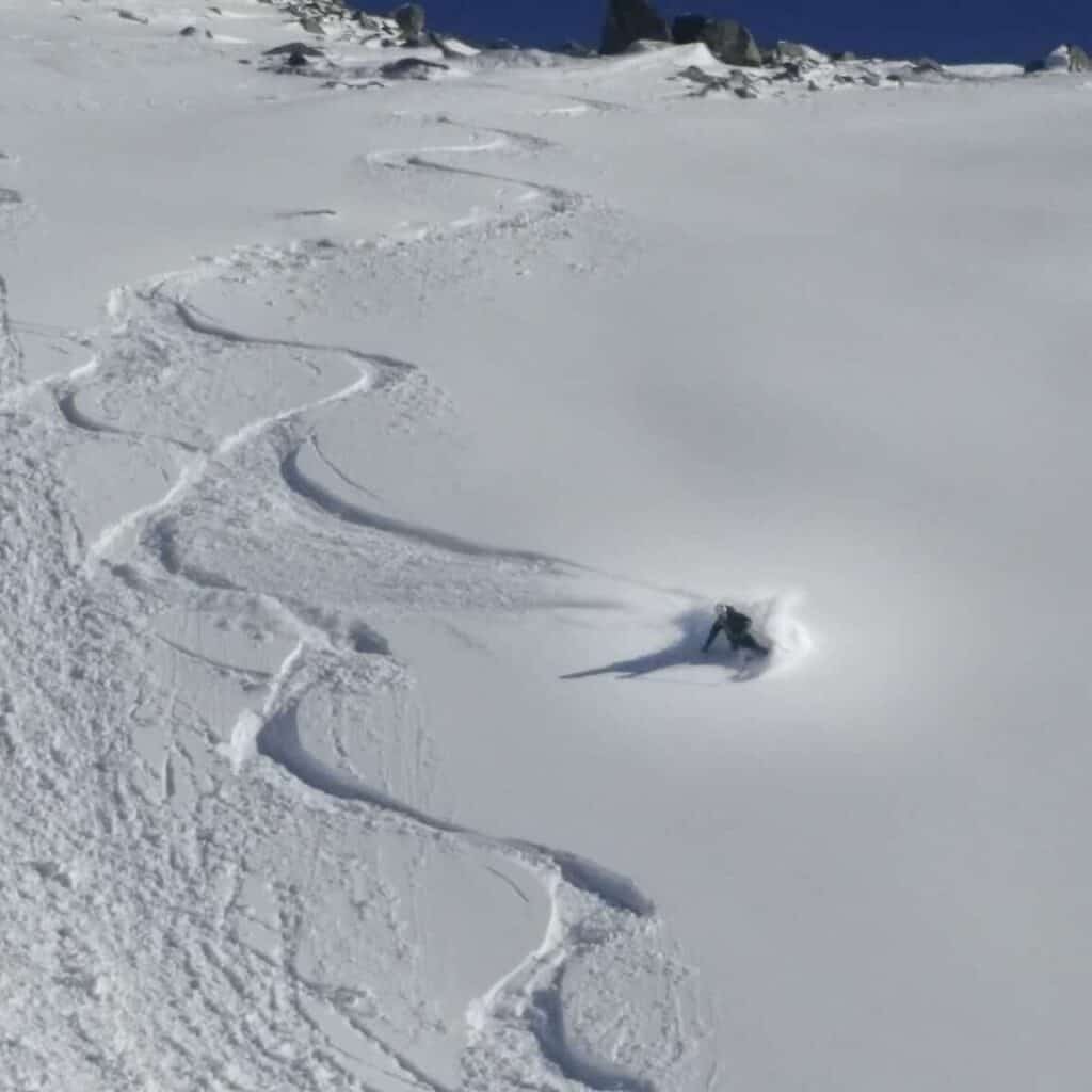 Ski crossing Greina plain