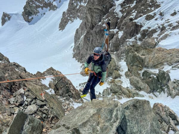 Abseiling to the Cabenne des Ecrins