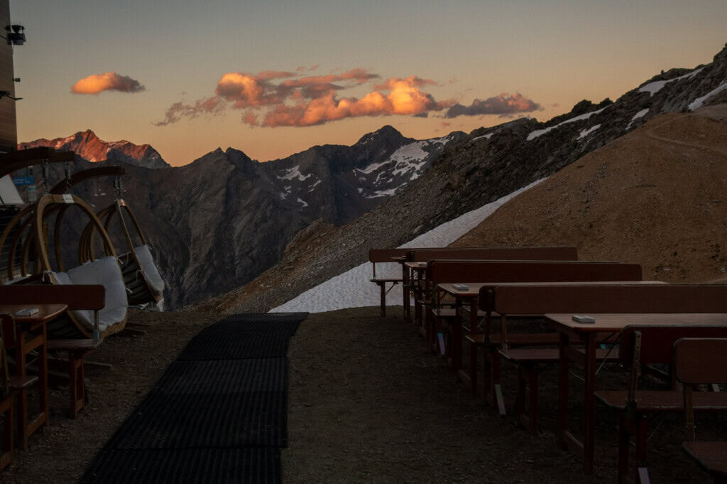 Sonnenuntergang auf der Britanniahütte