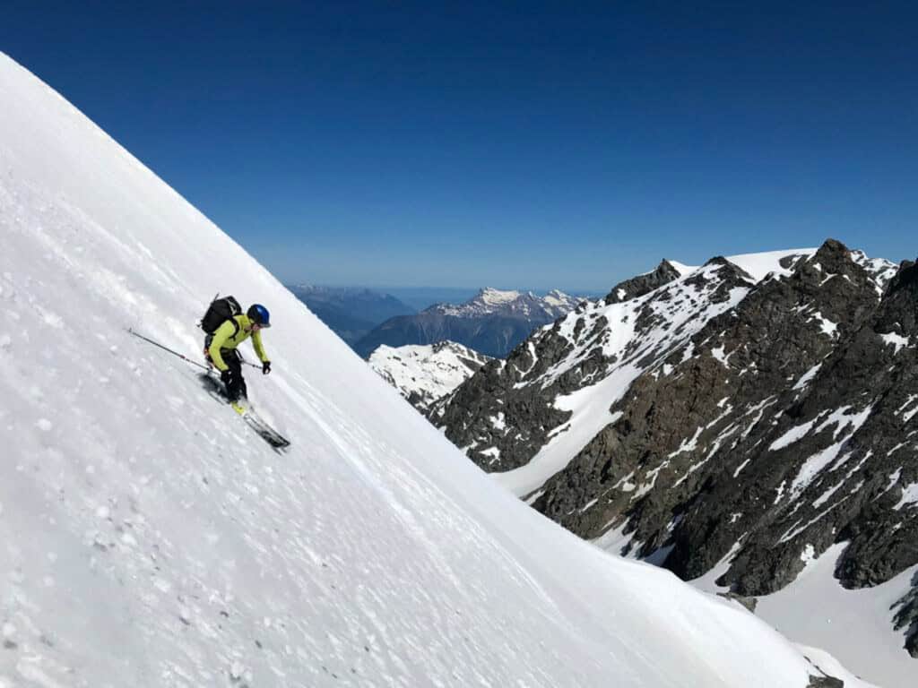 Abfahrt im Monte Rosa Massiv