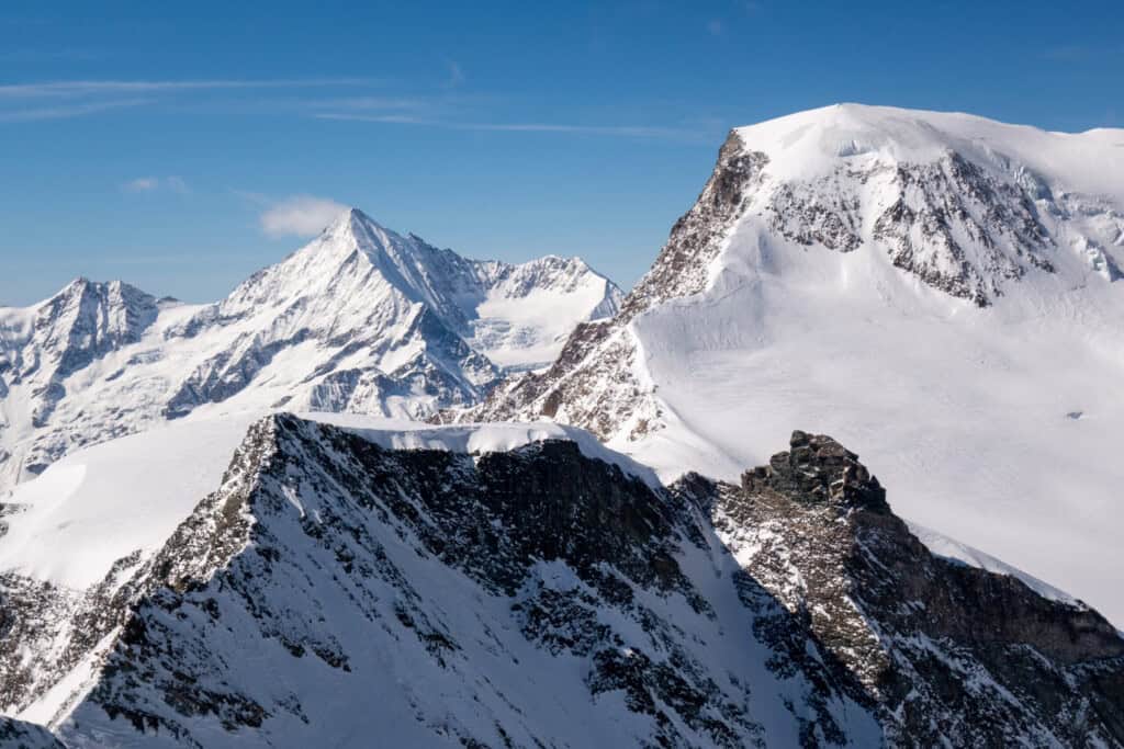 Blick zum Alphubel und Weisshorn