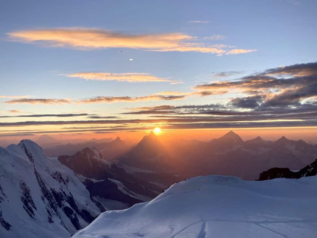 Sonnenaufgang von der Margherittahütte