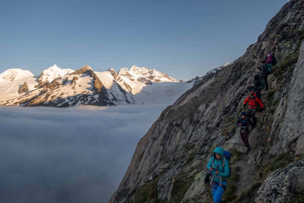 Abstieg von der Konkordiaplatzhütte