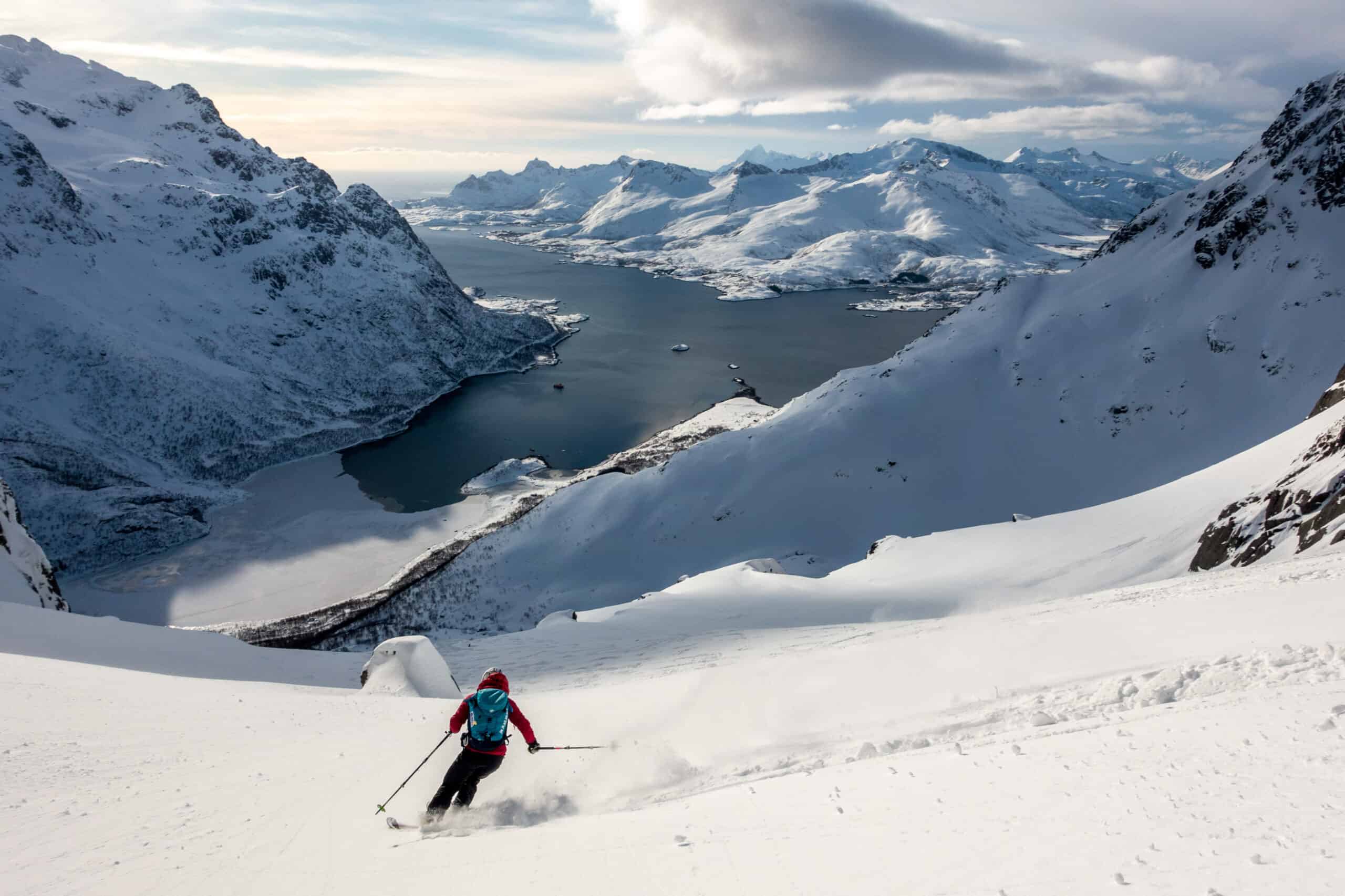 Skiing in the Lofoten Islands in Norway