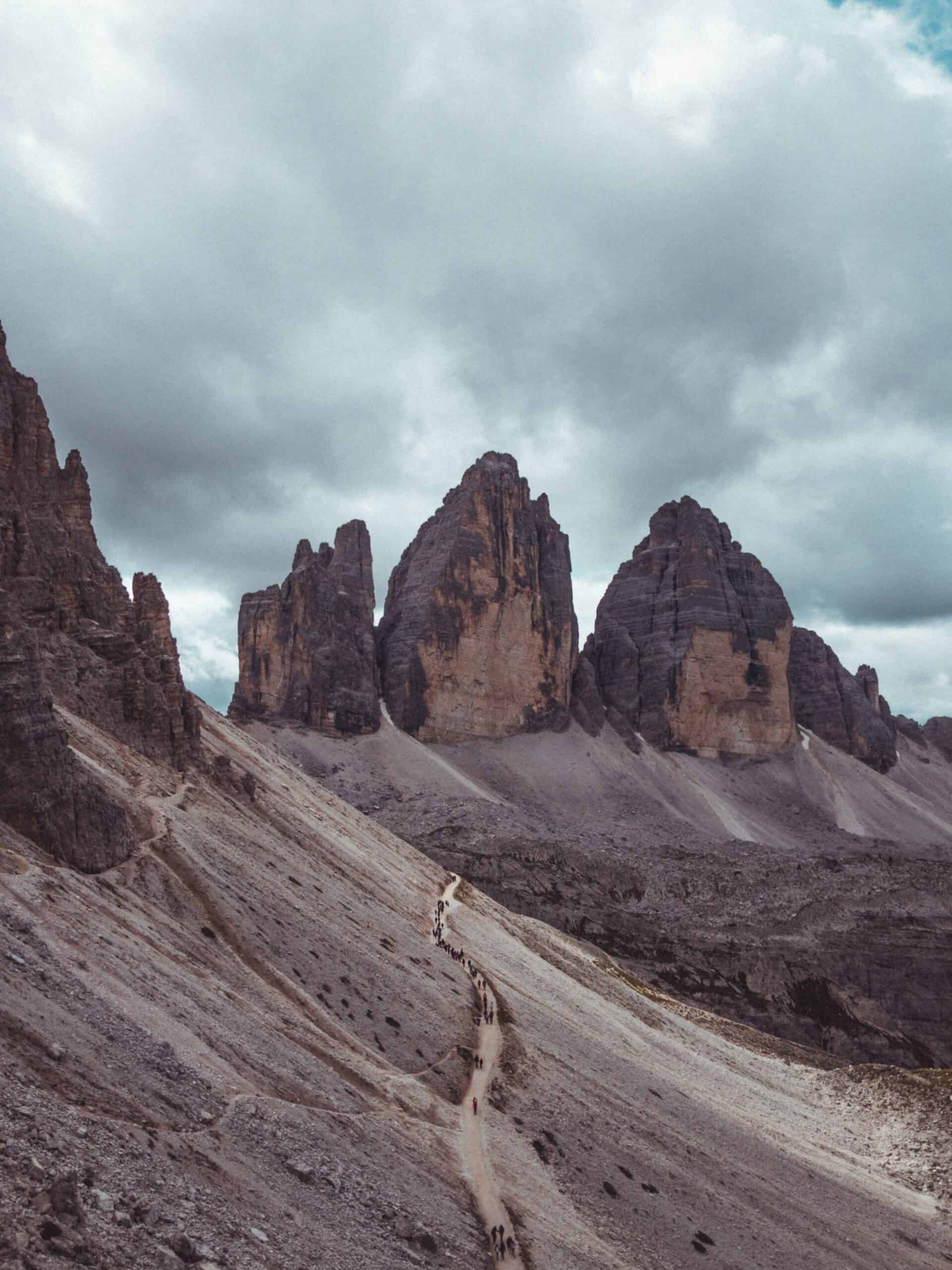 three peaks in the dolomites