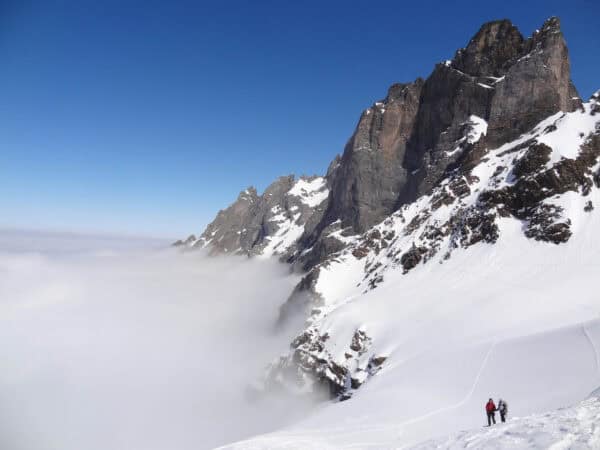 Just above the fog on a ski tour in the Gauli area