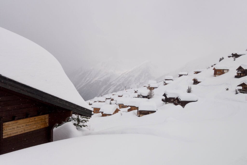 Snow-covered Lötschental