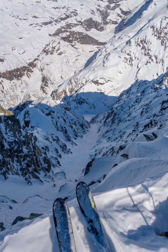 View of the couloir near Disentis