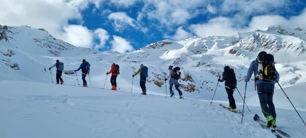 Ski tourers on the Cevedale