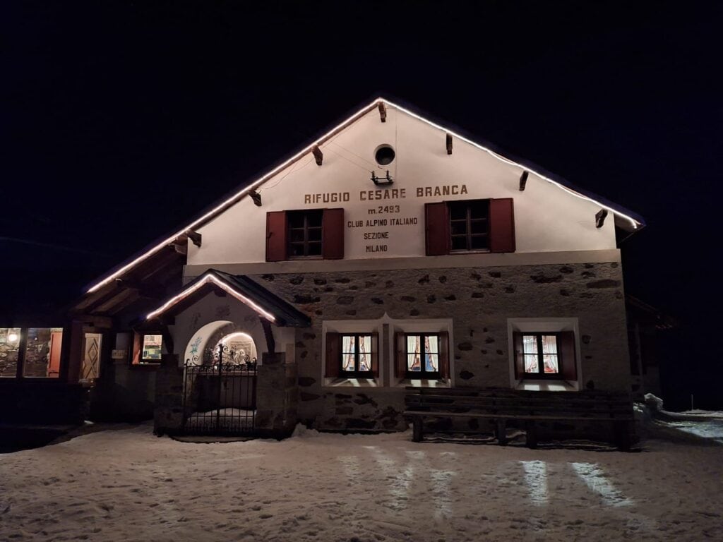 Rifugio Branca at night