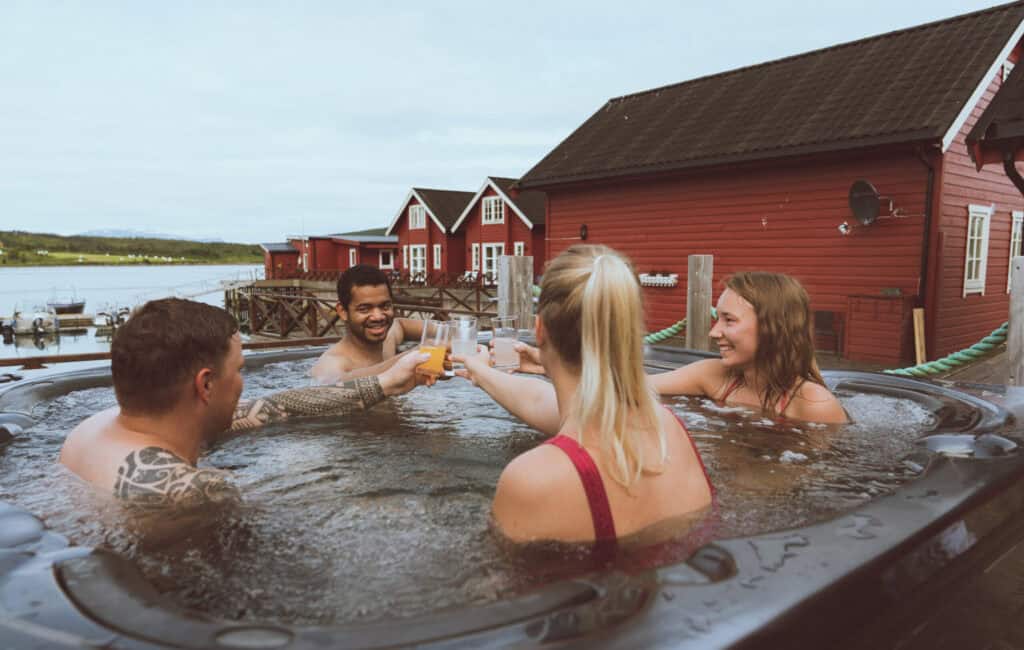 In the hot tub on Lyngen Fjord