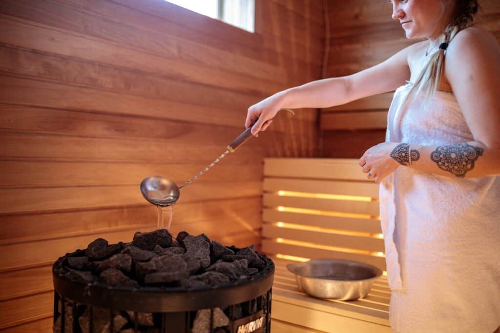 In the sauna by the Lyngen Fjord
