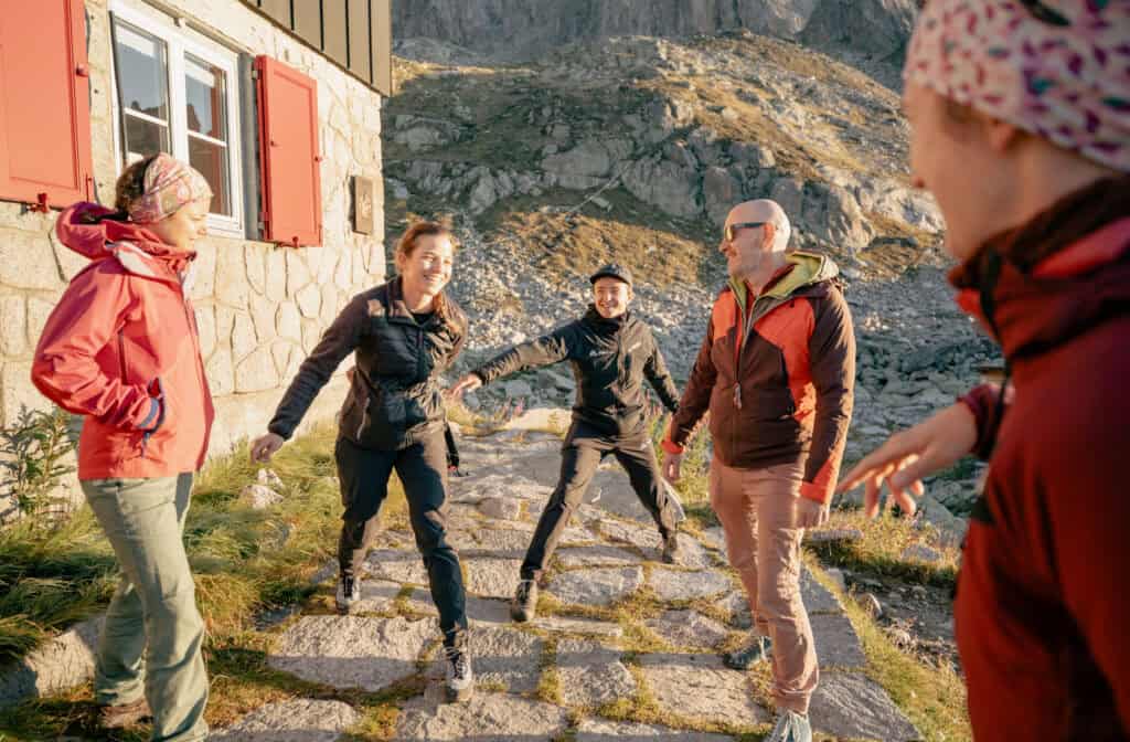 Team building in the mountains